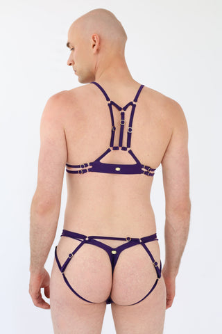 Tugger Mens Strappy Pole Dance Thong Sugar Plum