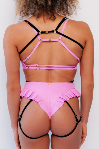 Amber Detachable Pole Dance Harness - 4-in-1 Convertible Body Harness Black