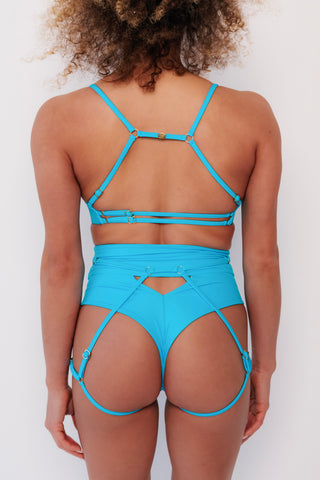 Carla Pole Dance Top Blue Lagoon