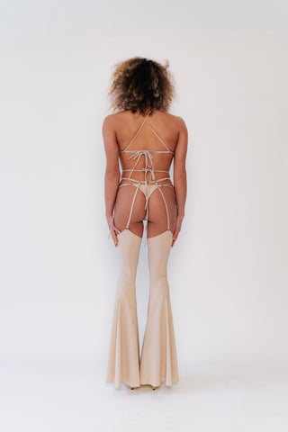 Daisy Bellbottom Chaps Champagne Gold