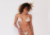 Sustainable pole wear: Sway Movewear - 70s bell-bottom garter chaps -champagne gold sparkle - recycled polyamide lurex with ECONYL lining - bell-bottom pole wear