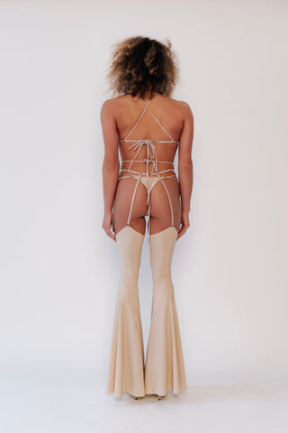 Daisy Bellbottom Chaps Champagne Gold