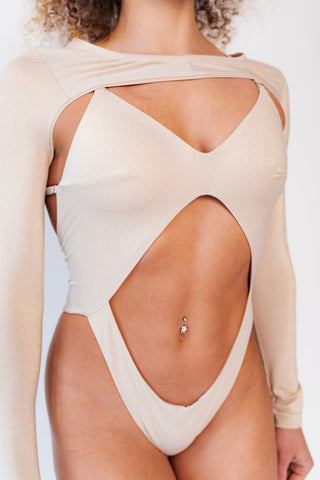 Lauren Sparkly Longsleeve Shrug Champagne Gold