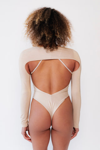 Lauren Sparkly Longsleeve Shrug Champagne Gold