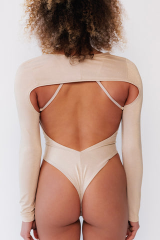 Lauren Sparkly Longsleeve Shrug Champagne Gold