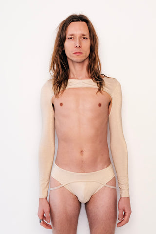 Lauren Sparkly Longsleeve Shrug Champagne Gold