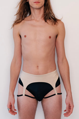 Mens Ruby Garter Pole Dance Shorts Lustre