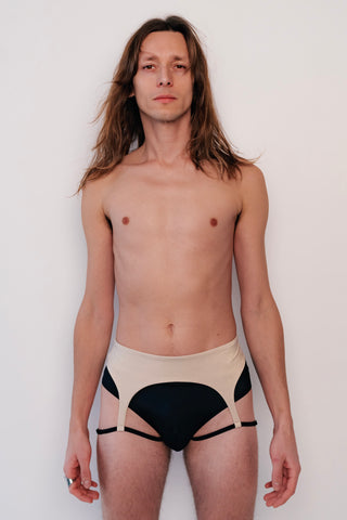 Mens Ruby Garter Pole Dance Shorts Lustre