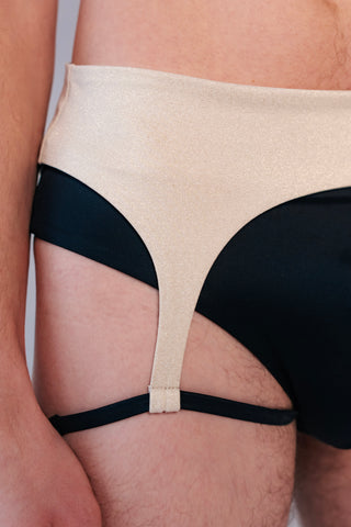 Mens Ruby Garter Pole Dance Shorts Lustre