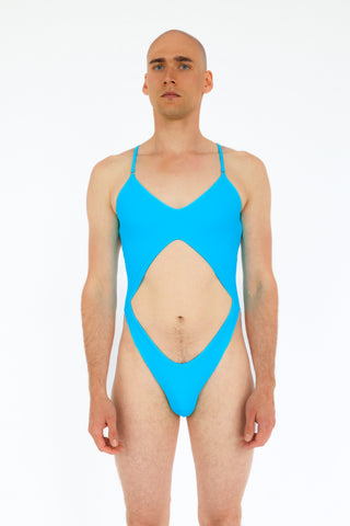 Naomi Mens Pole Dance Bodysuit V2 BLUE LAGOON