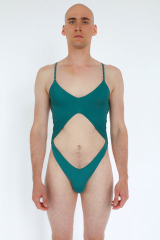 Naomi Mens Pole Dance Bodysuit V2 Xandu Green