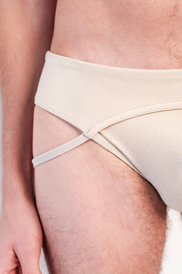 Nathan Garter Shorts Champagne Gold - Sway Shorts pole dance ECONYL® Regenerated Nylon and Bamboo Viscose polewear