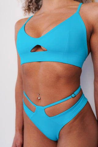 Carla Pole Dance Top Blue Lagoon