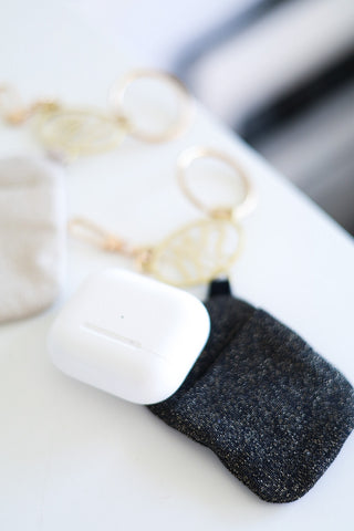 Sway Logo Keychain Champagne Gold - Sparkly Pole Dance Accessory with Storage Pouch