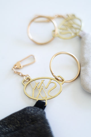 Sway Logo Keychain Champagne Gold - Sparkly Pole Dance Accessory with Storage Pouch