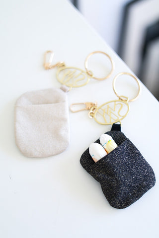 Sway Logo Keychain Champagne Gold - Sparkly Pole Dance Accessory with Storage Pouch