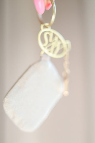 Sway Logo Keychain Champagne Gold - Sparkly Pole Dance Accessory with Storage Pouch